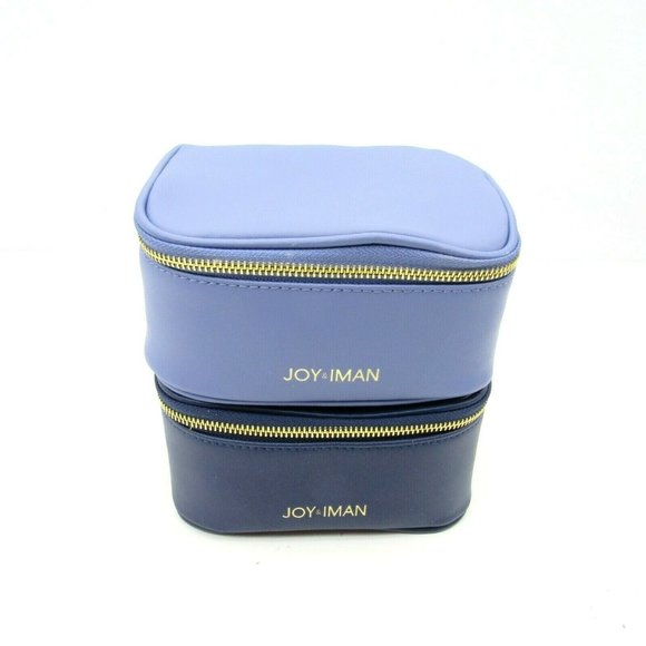 Joy & Iman Handbags - New Lot of 2 Joy & Iman Nesting Travel Cosmetics Bags 2 Piece Set Blue Luggage